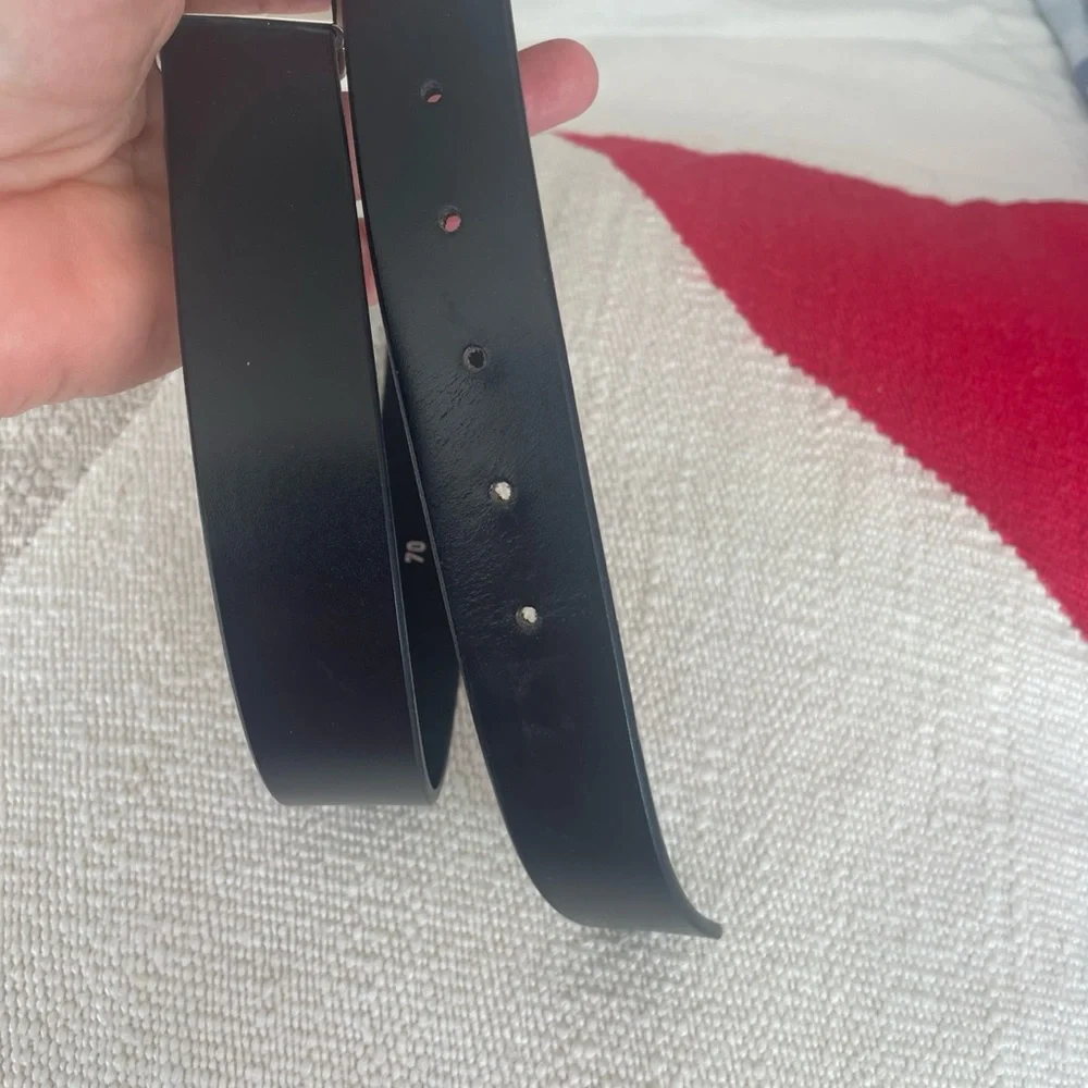 Authentic Trussardi Genuine Leather Belt Black Size 70 - Made in Italy